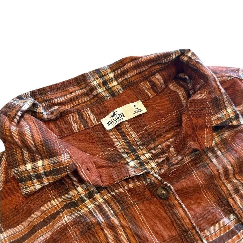 Hollister Brown Plaid Button-Down Shirt - Picture 4 of 5